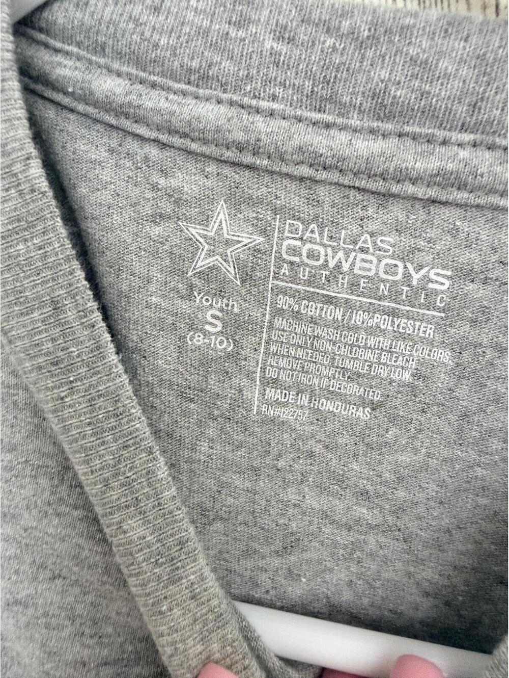 Dallas Cowboys Youth Small 8/10  T-Shirt Gray Football Tee - Picture 3 of 4